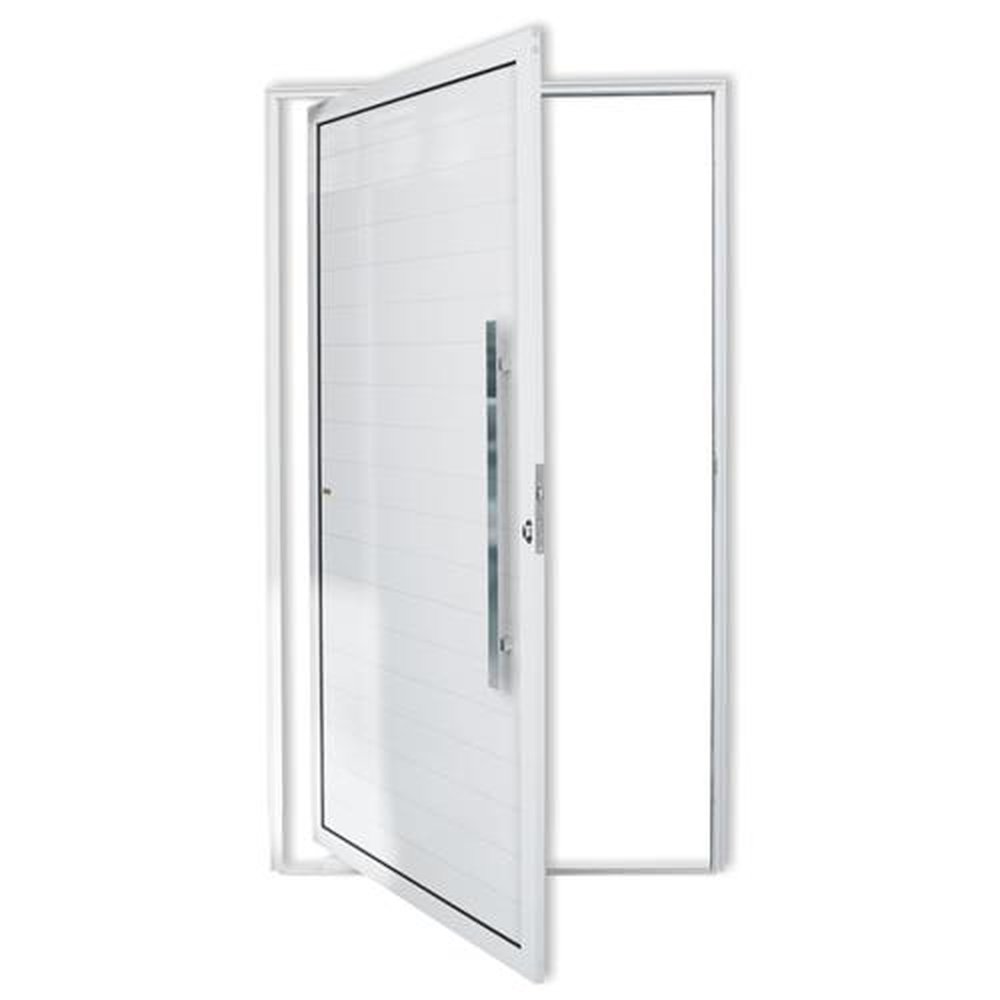 Porta Pivotante Lambril com Puxador Lado Direito Super Branco Brilhante 100