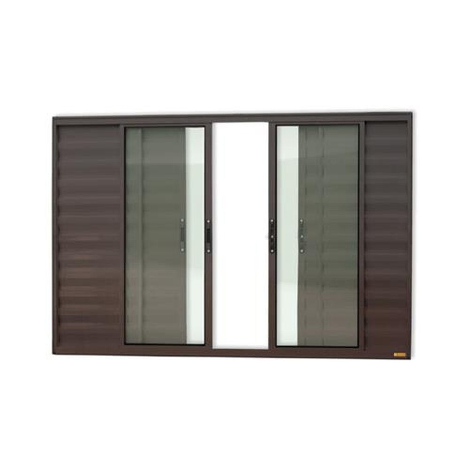 Veneziana Confort 6 Folhas 120 X 150 Vidro Liso Marrom Corten