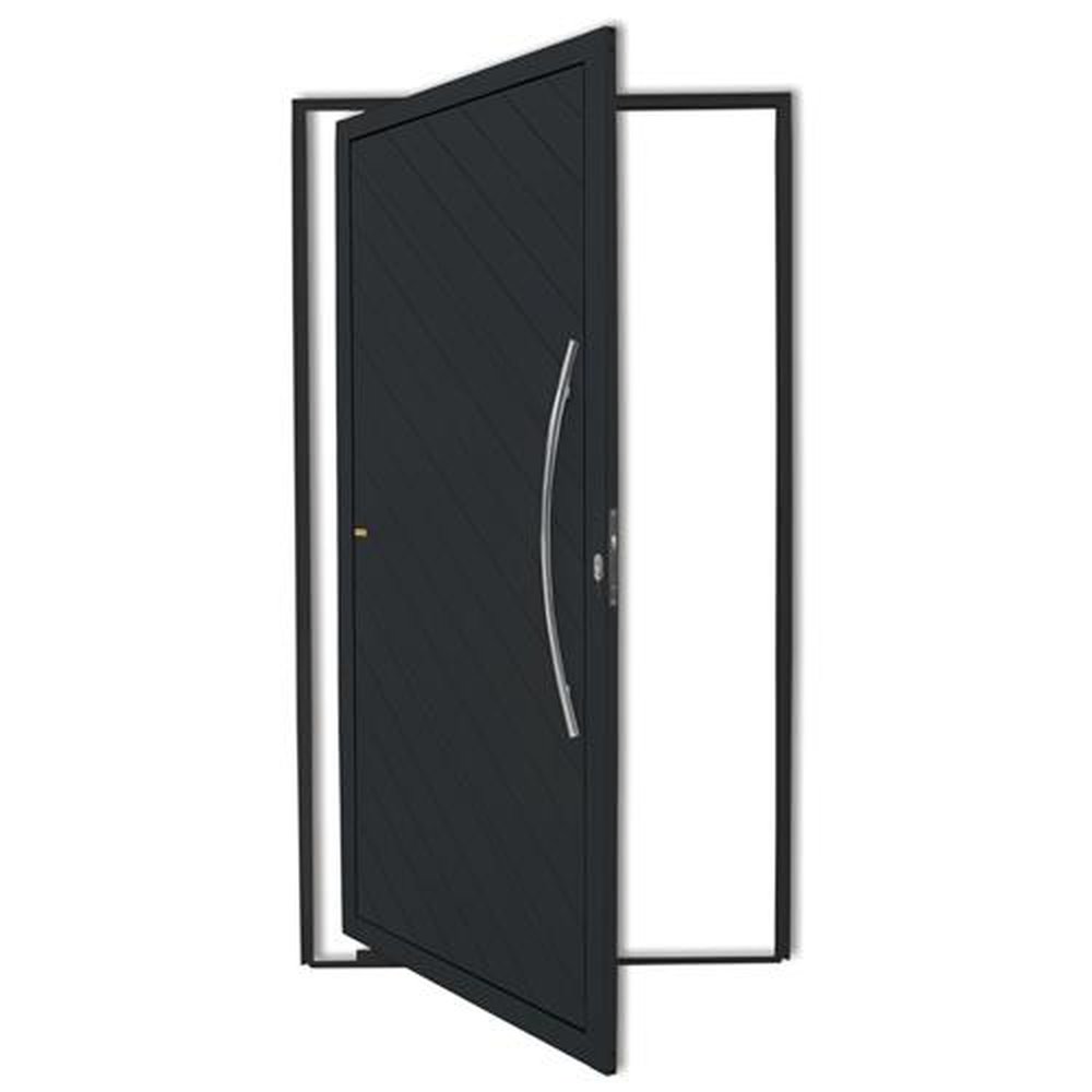 Porta Pivotante Lambril Savana com Puxador Lado Direito Super Preto Acetinado 120