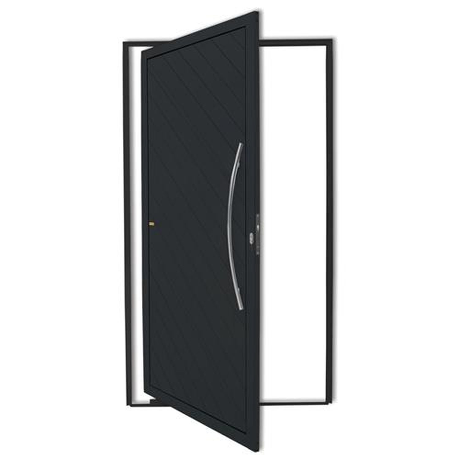 Porta Pivotante Lambril Savana com Puxador Lado Direito Super Preto Acetinado 120
