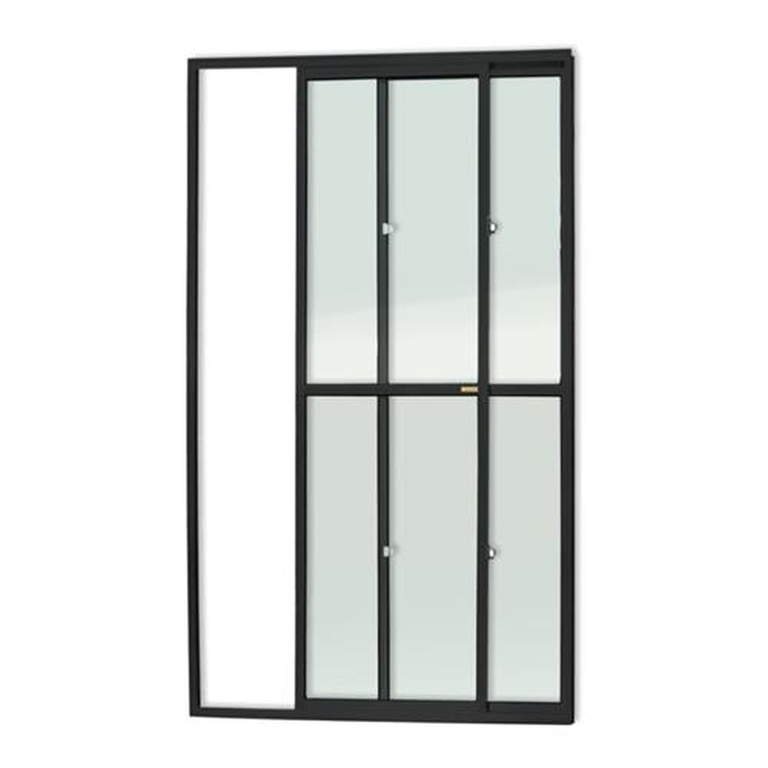 Portabalcao 2 Folhas 210 X 120 Super Vidro Liso Preto Acetinado