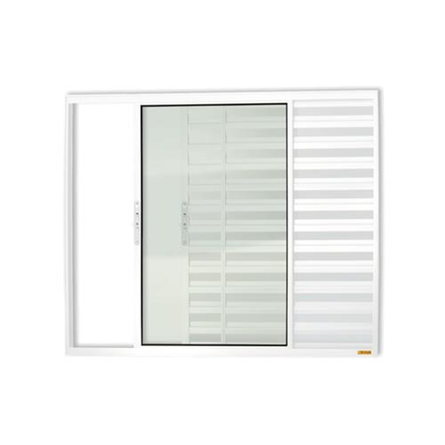Veneziana Confort 3 Folhas 100 X 120 Vidro Liso Branco Brilhante