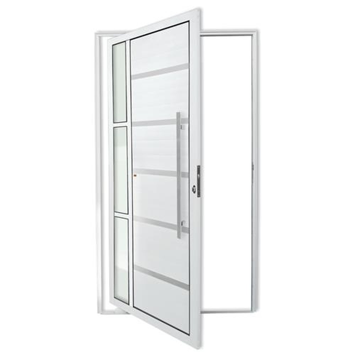 Porta Pivotante Lambril Miraggio com Puxador Lado Direito Super Branco Brilhante 120