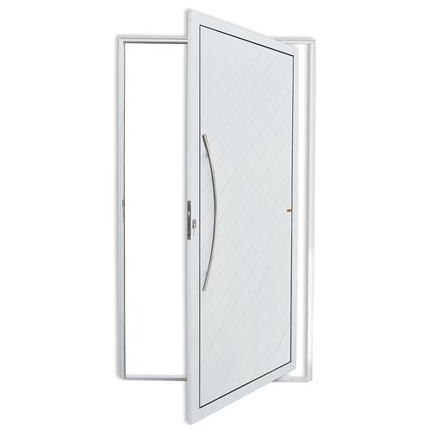 Porta Pivotante Lambril Savana com Puxador Lado Esquerdo Super Branco Brilhante 100