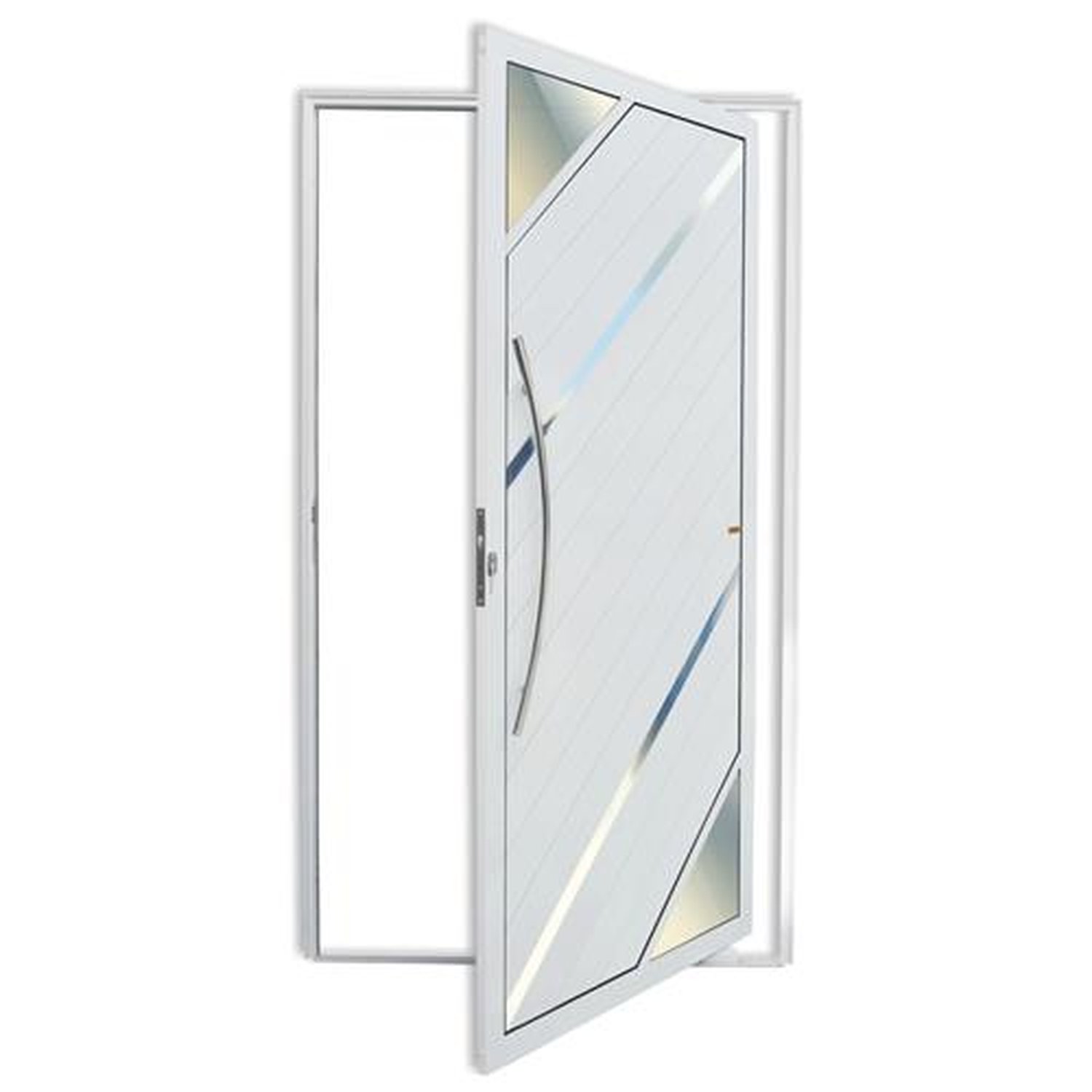 Porta Pivotante Lambril Oasis com Puxador Lado Esquerdo Super Branco Brilhante 120