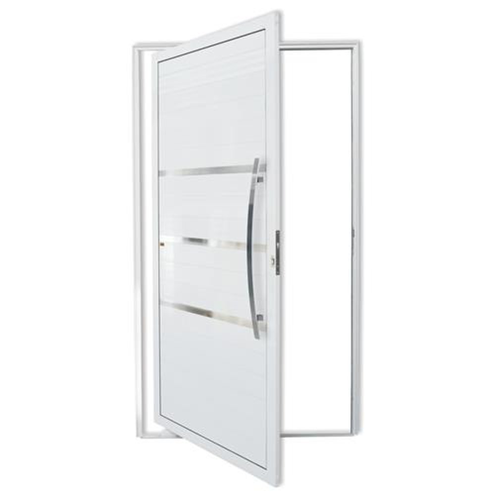 Porta Pivotante Lambril Evolution com Puxador Lado Direito Super Branco Brilhante 120