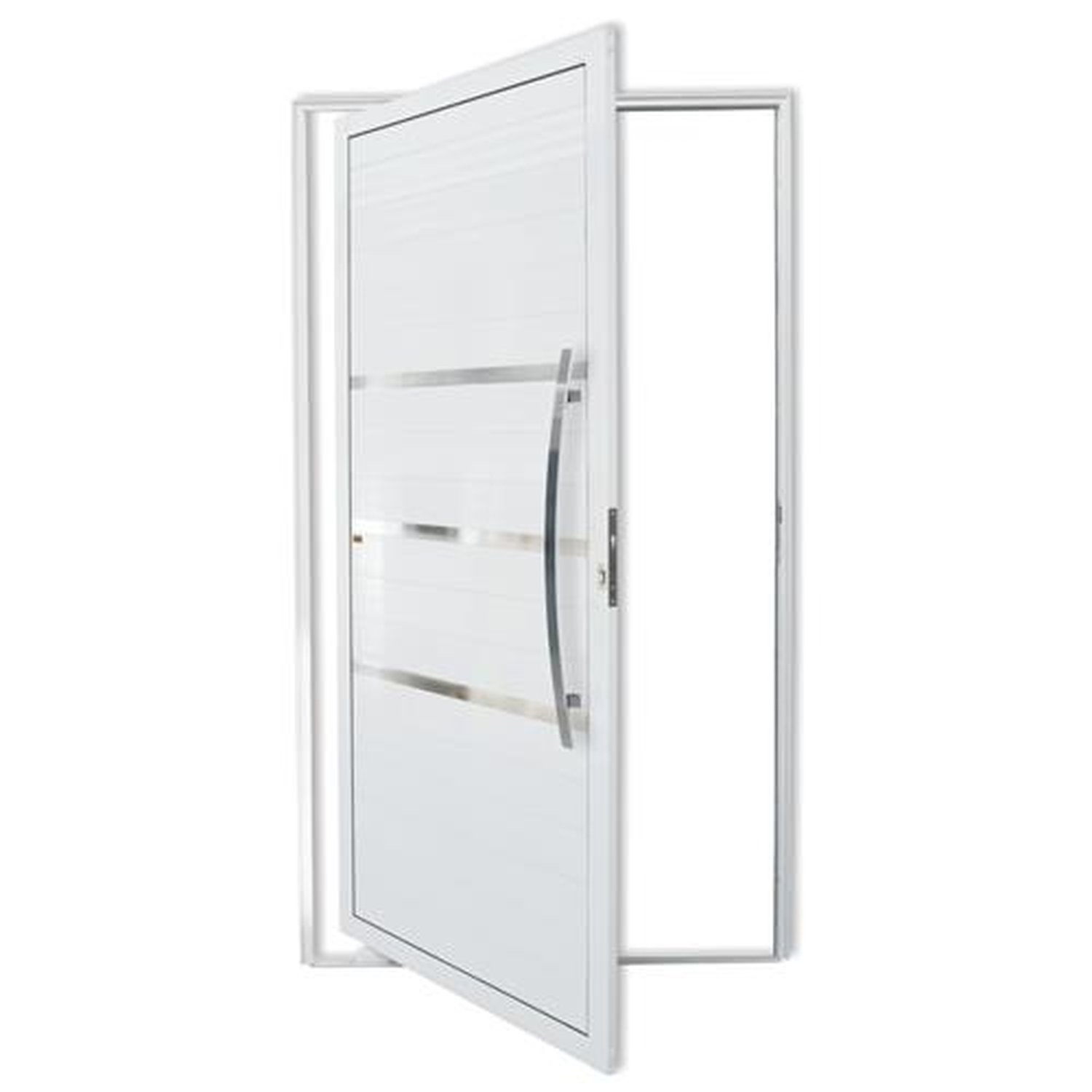 Porta Pivotante Lambril Evolution com Puxador Lado Direito Super Branco Brilhante 120