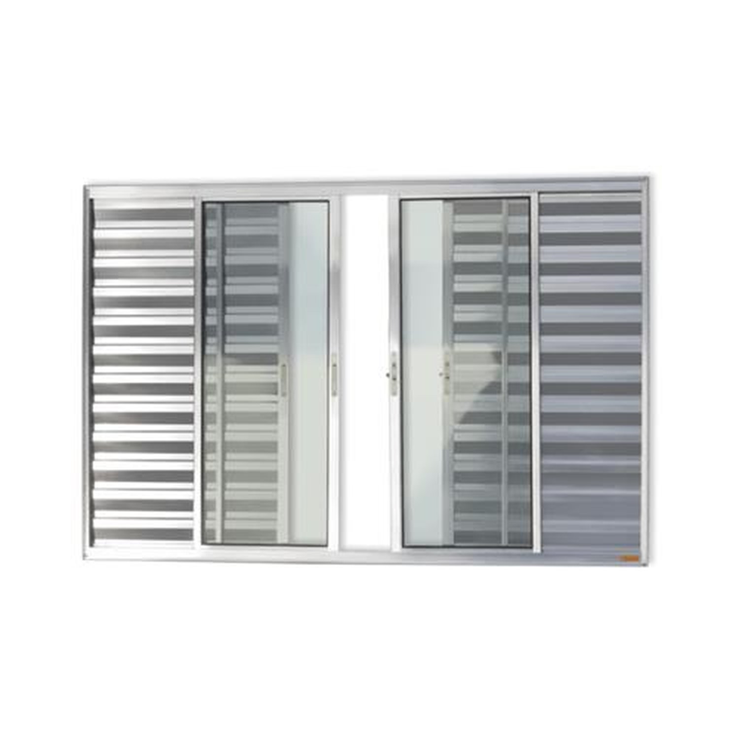 Veneziana Confort 6 Folhas 120 X 150 Vidro Liso Anodizado Brilhante