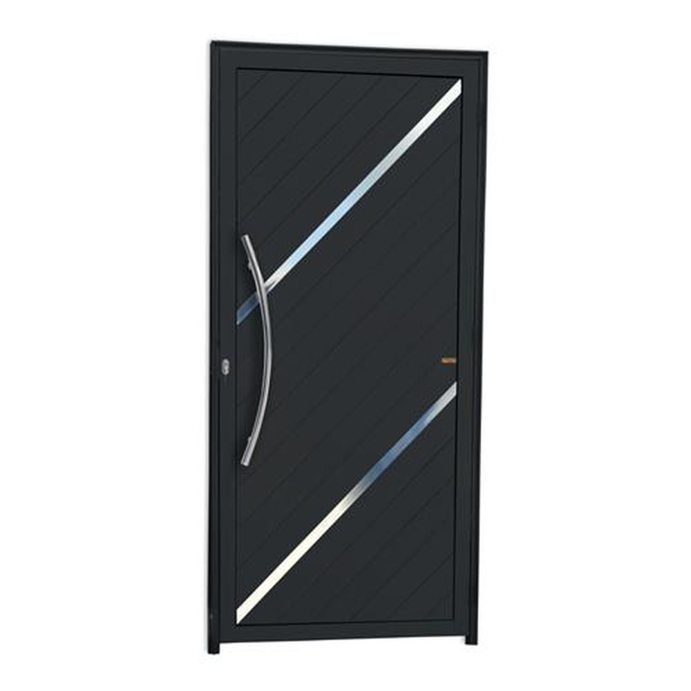 Porta Lambril Duna com Puxador Lado Esquerdo Super Preto Acetinado 90
