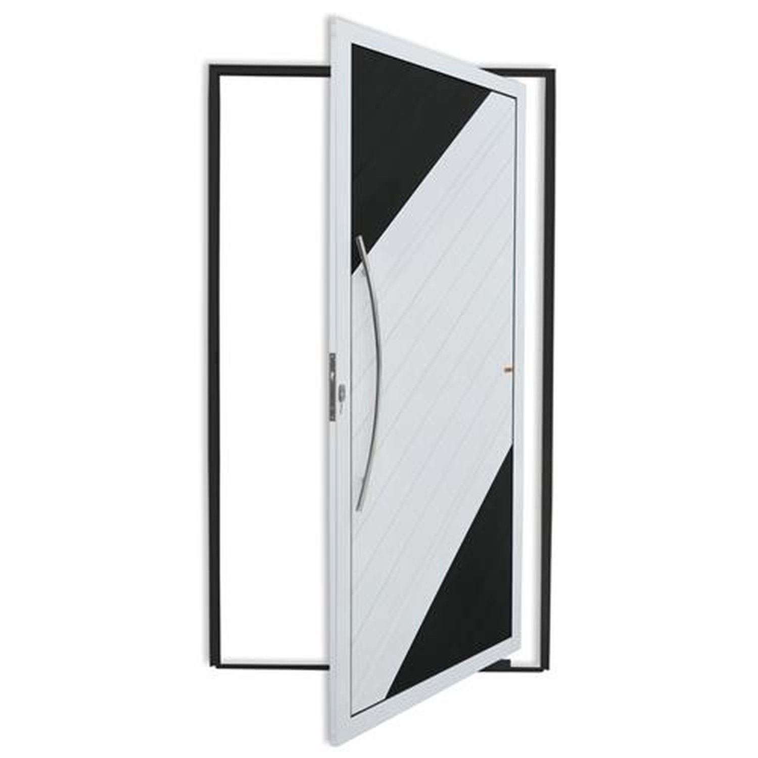 Porta Pivotante Lambril Savana com Puxador Lado Esquerdo Super Mix Preto 120