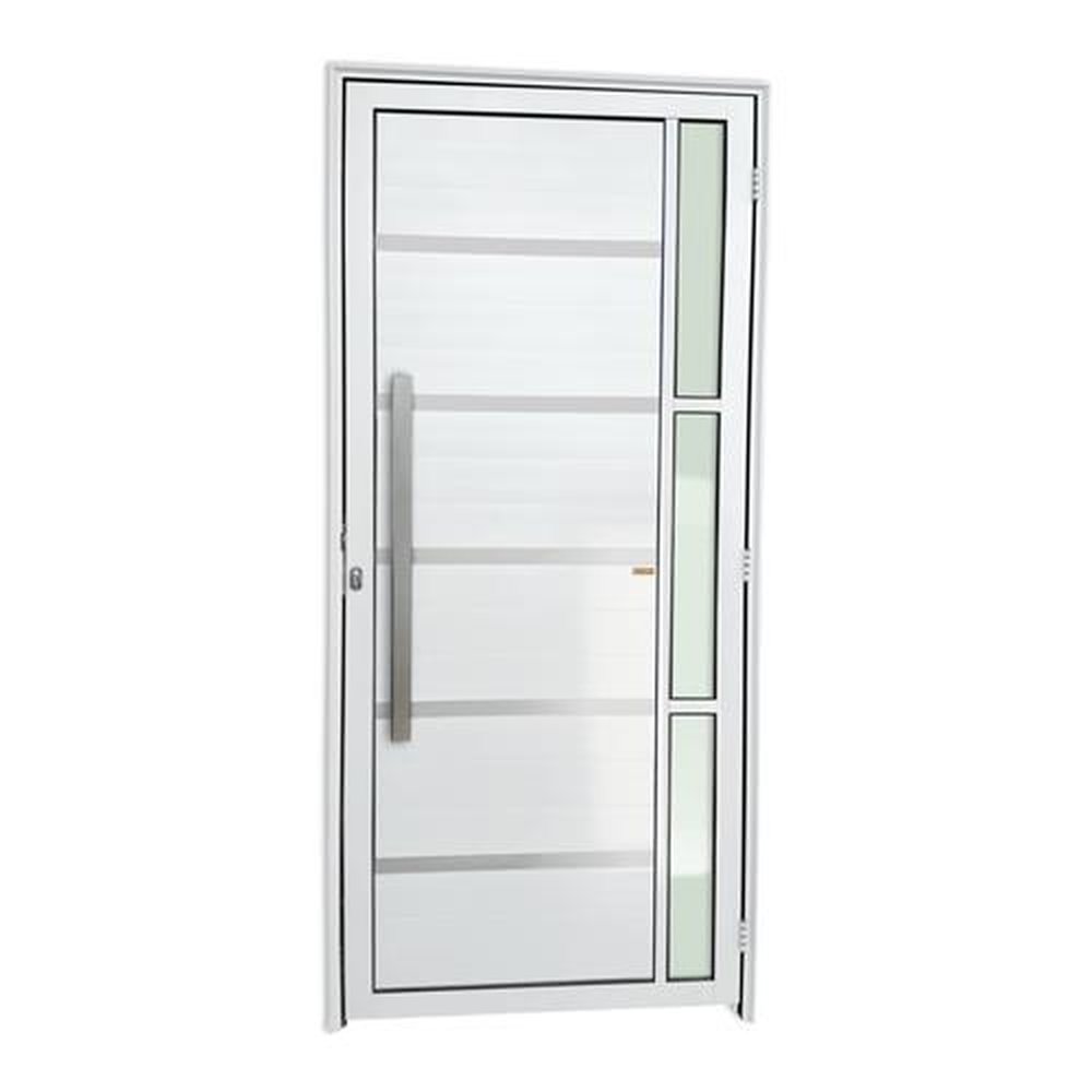 Porta Lambril Miraggio com Puxador Lado Esquerdo Super Branco Brilhante 90