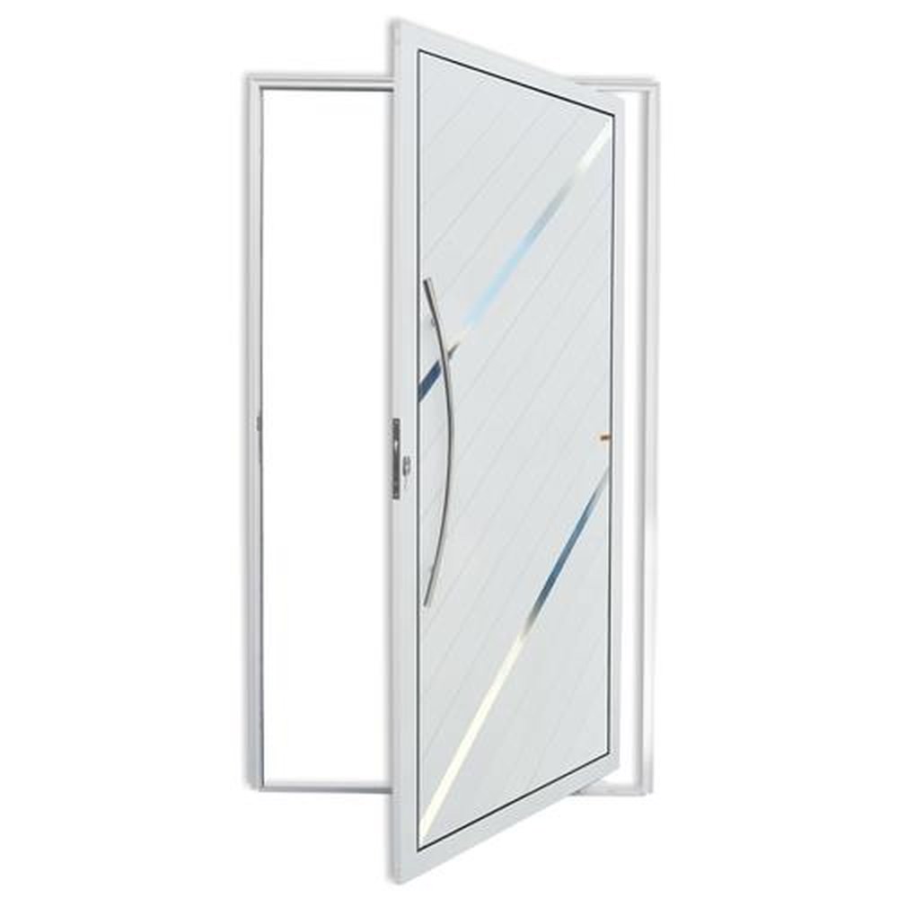 Porta Pivotante Lambril Duna com Puxador Lado Esquerdo Super Branco Brilhante 120