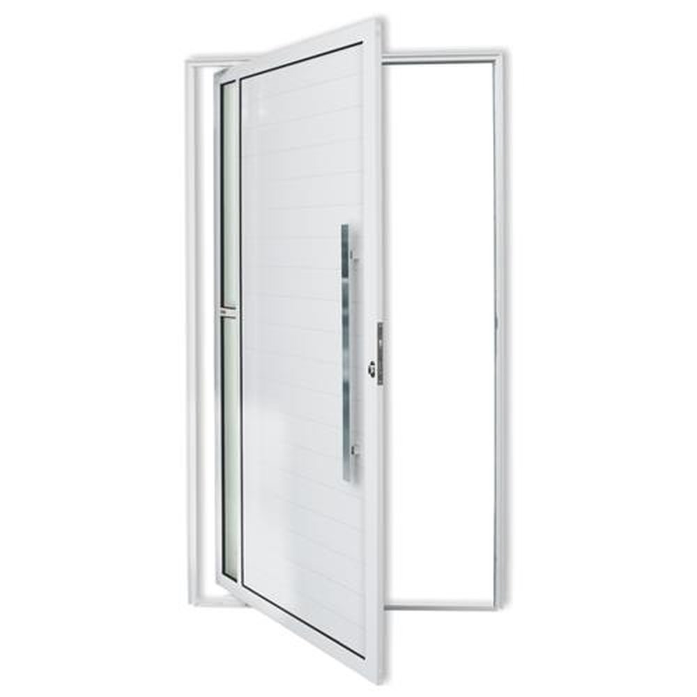 Porta Pivotante Lambril Visione com Puxador Lado Direito Super Branco Brilhante 120