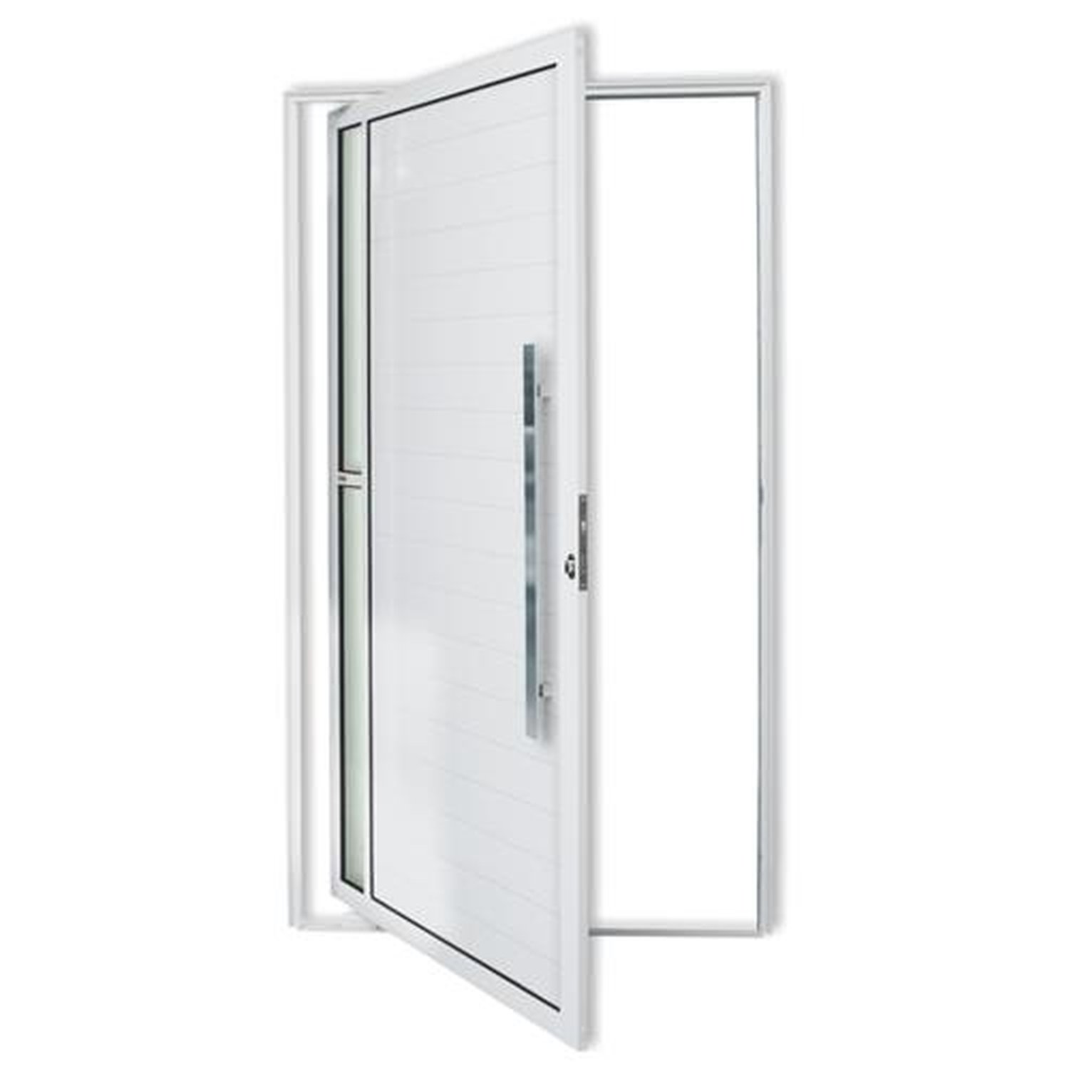 Porta Pivotante Lambril Visione com Puxador Lado Direito Super Branco Brilhante 120