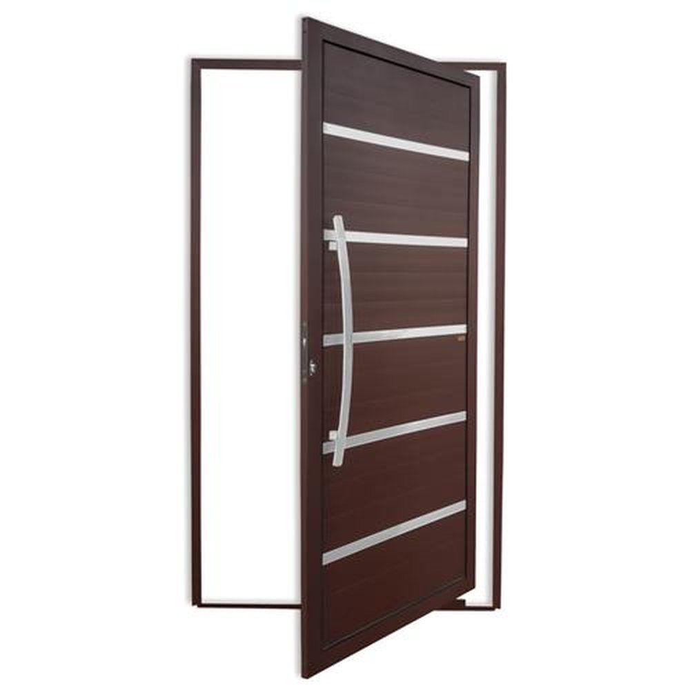 Porta Pivotante Lambril Premium com Puxador Lado Esquerdo Super Marrom Corten 120