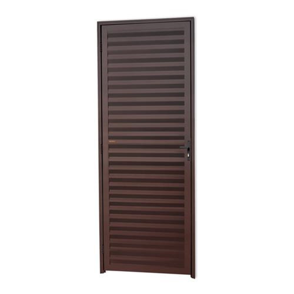 Porta Fechada 80 Lado Direito Linha 25 Marrom Corten
