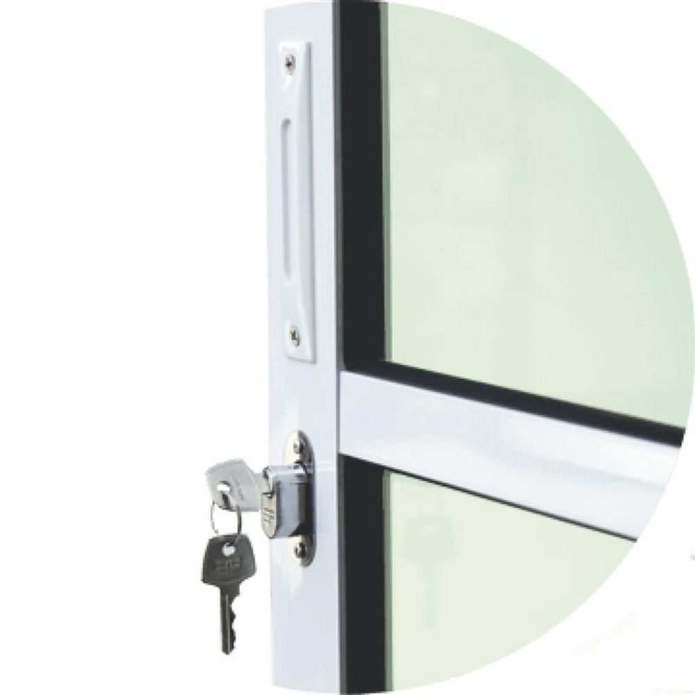 Porta de Correr 3 Folhas 1/3 210 X 150 Super Vidro Liso Anodizado Brilhante