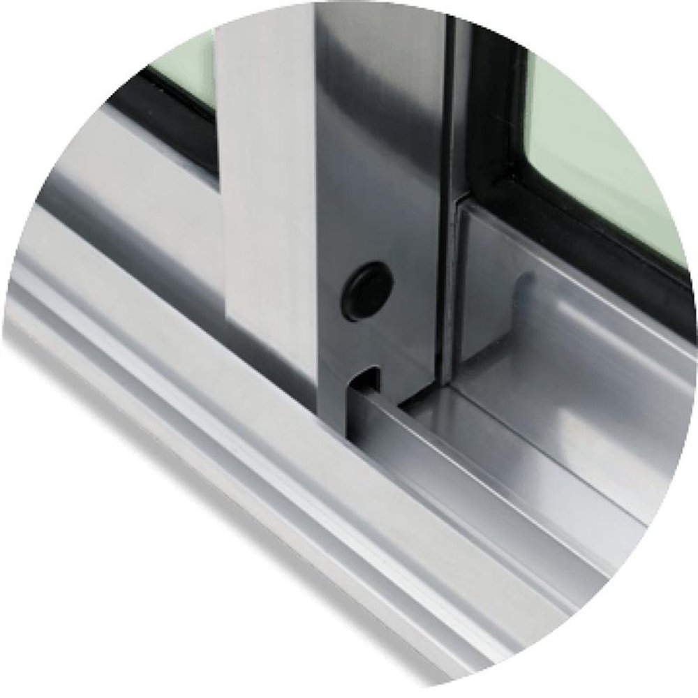 Porta de Correr 3 Folhas 1/3 210 X 150 Super Vidro Liso Anodizado Brilhante