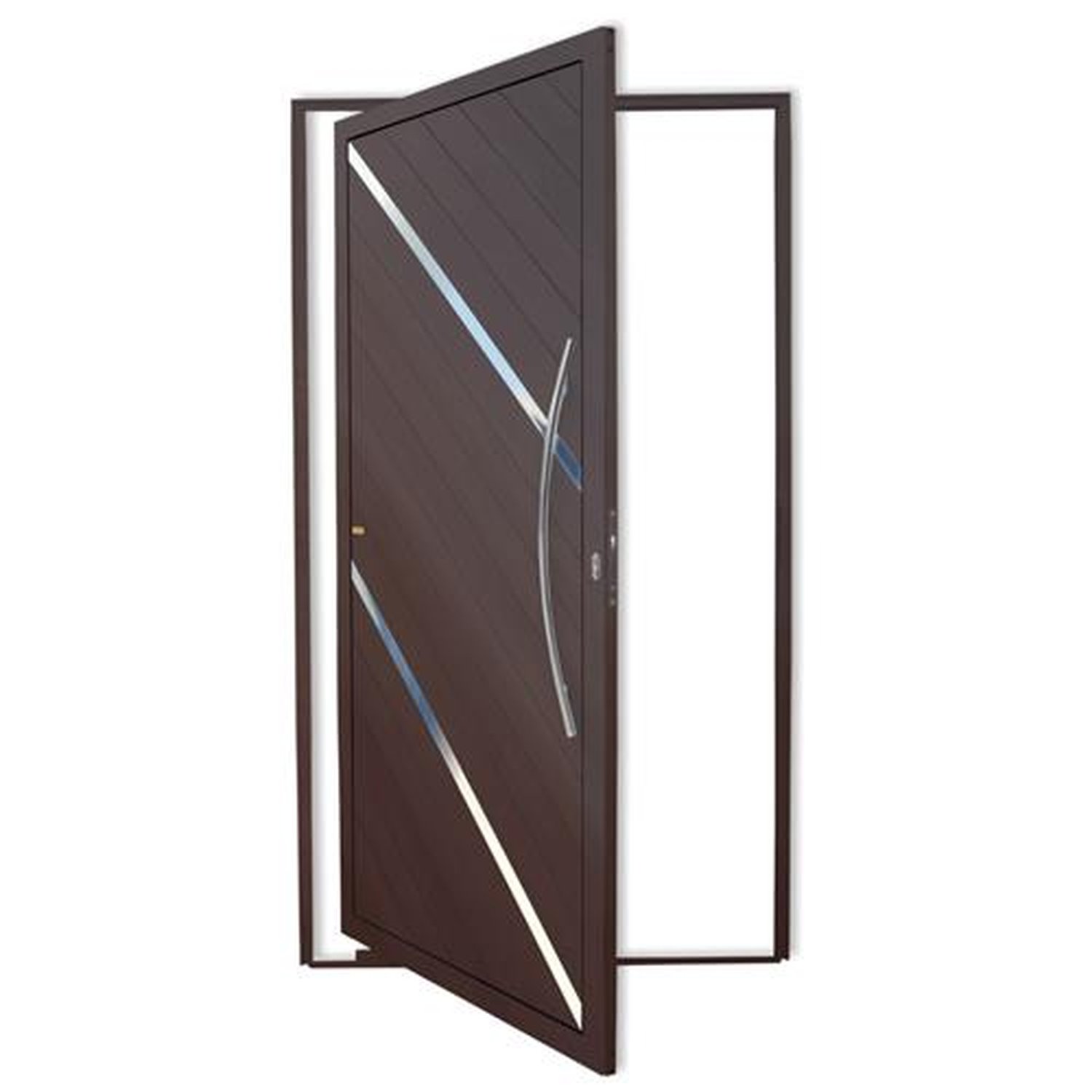 Porta Pivotante Lambril Duna com Puxador Lado Direito Super Marrom Corten 100