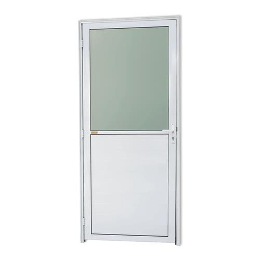 Porta Meia Lambril Meia Vidrao Lado Direito Super Branco Brilhante 90 Vidro Boreal
