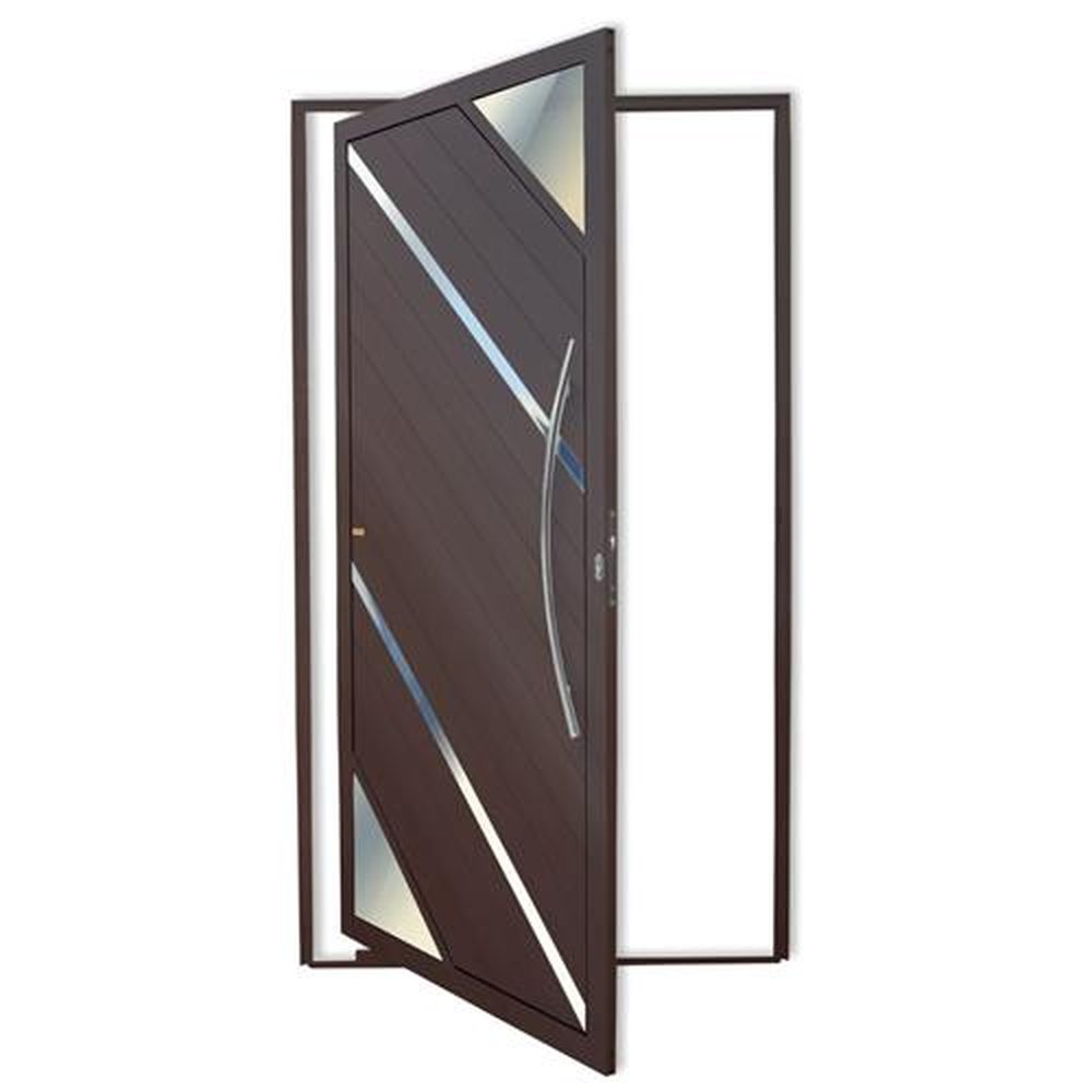 Porta Pivotante Lambril Oasis com Puxador Lado Direito Super Marrom Corten 100