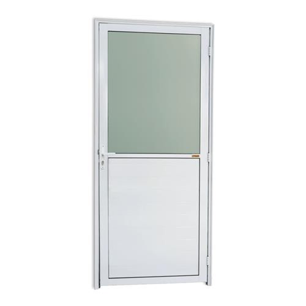 Porta Meia Lambril Meia Vidrao Lado Esquerdo Super Branco Brilhante 90 Vidro Boreal