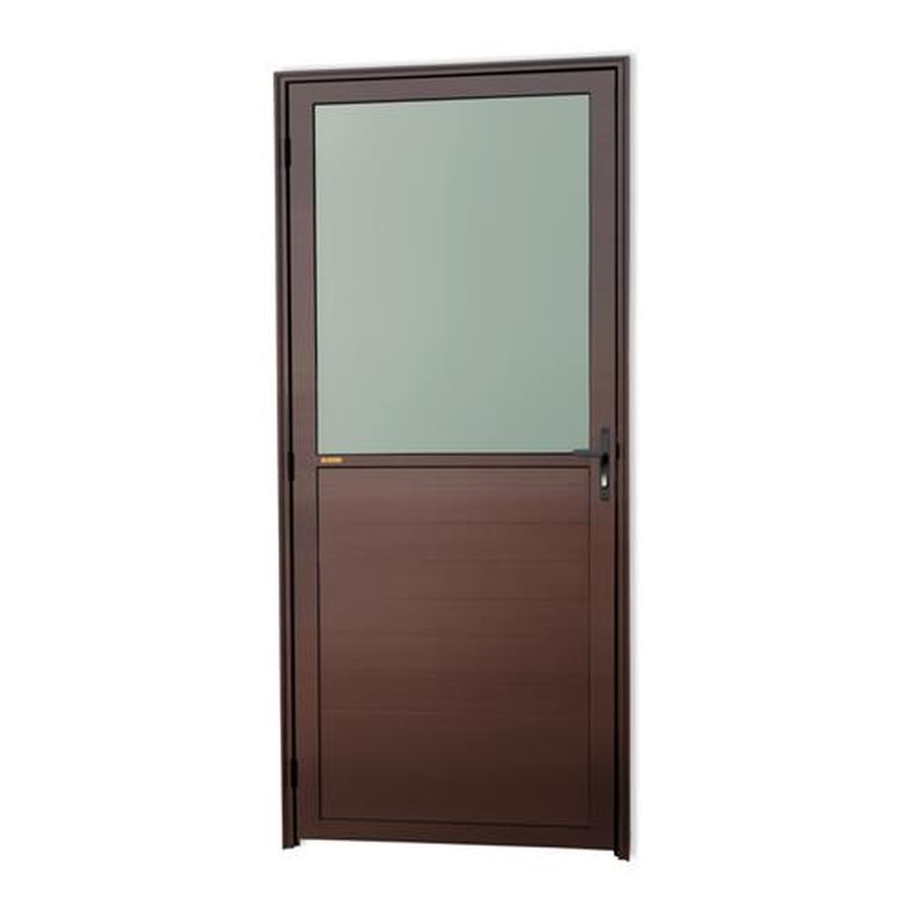Porta Meia Lambril Meia Vidrao Lado Direito Super Marrom Corten 80 Vidro Boreal