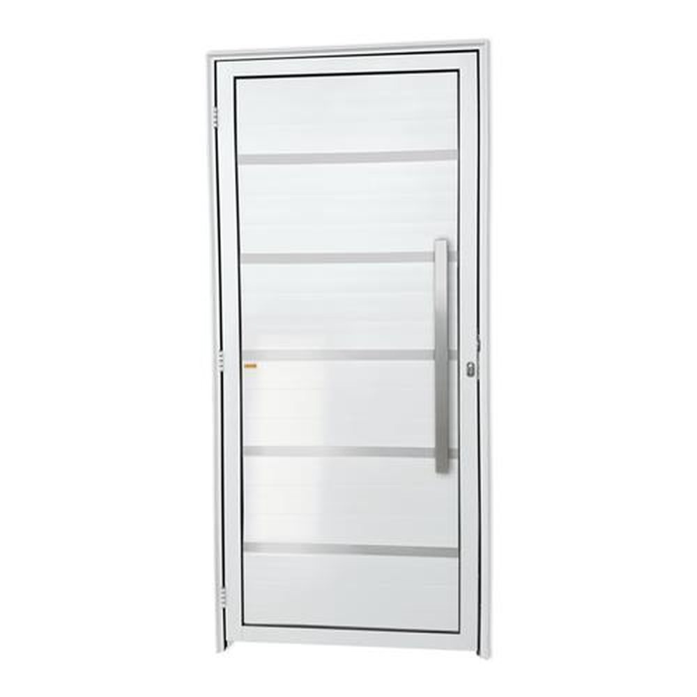 Porta Lambril Premium com Puxador Lado Direito Super Branco Brilhante 100