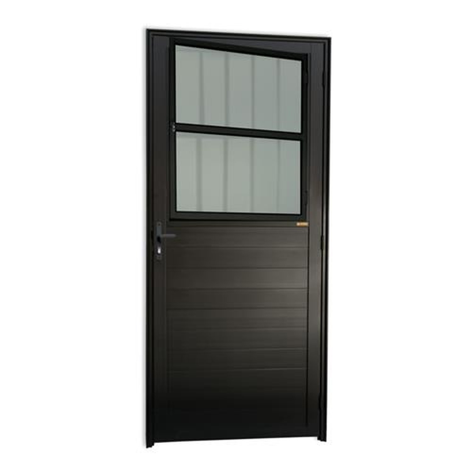 Porta Lambril com Grade 86 Lado Esquerdo Super Vidro Boreal Preto Acetinado
