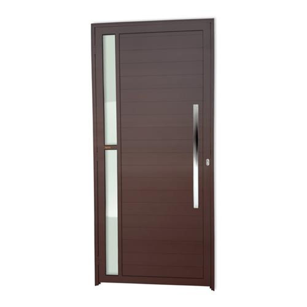 Porta Lambril Visione com Puxador Lado Direito Super Marrom Corten 100