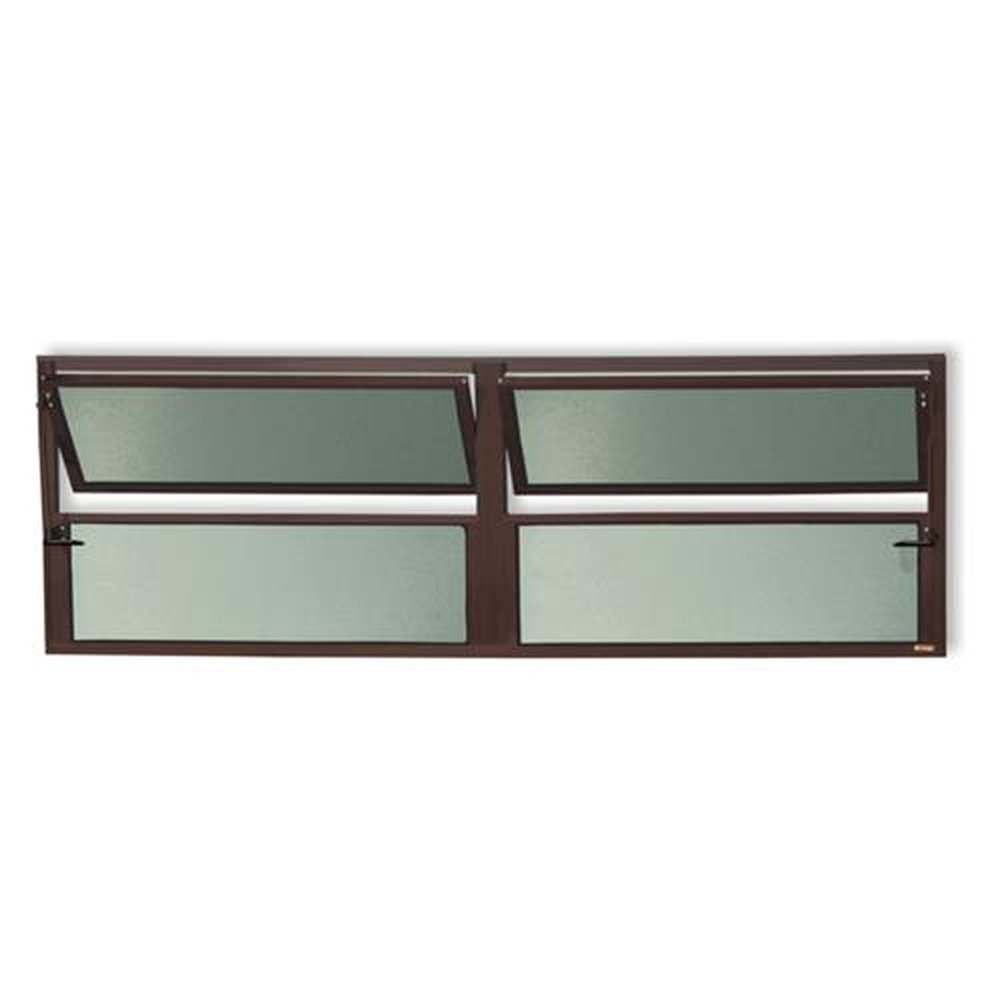 Basculante 2 Seções 40 X 150 Plus Vidro Boreal Marrom Corten