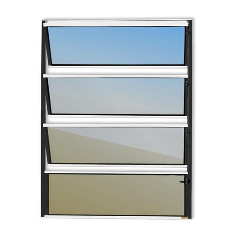 Basculante 80 X 100 Master Vidro Reflex Mix Preto