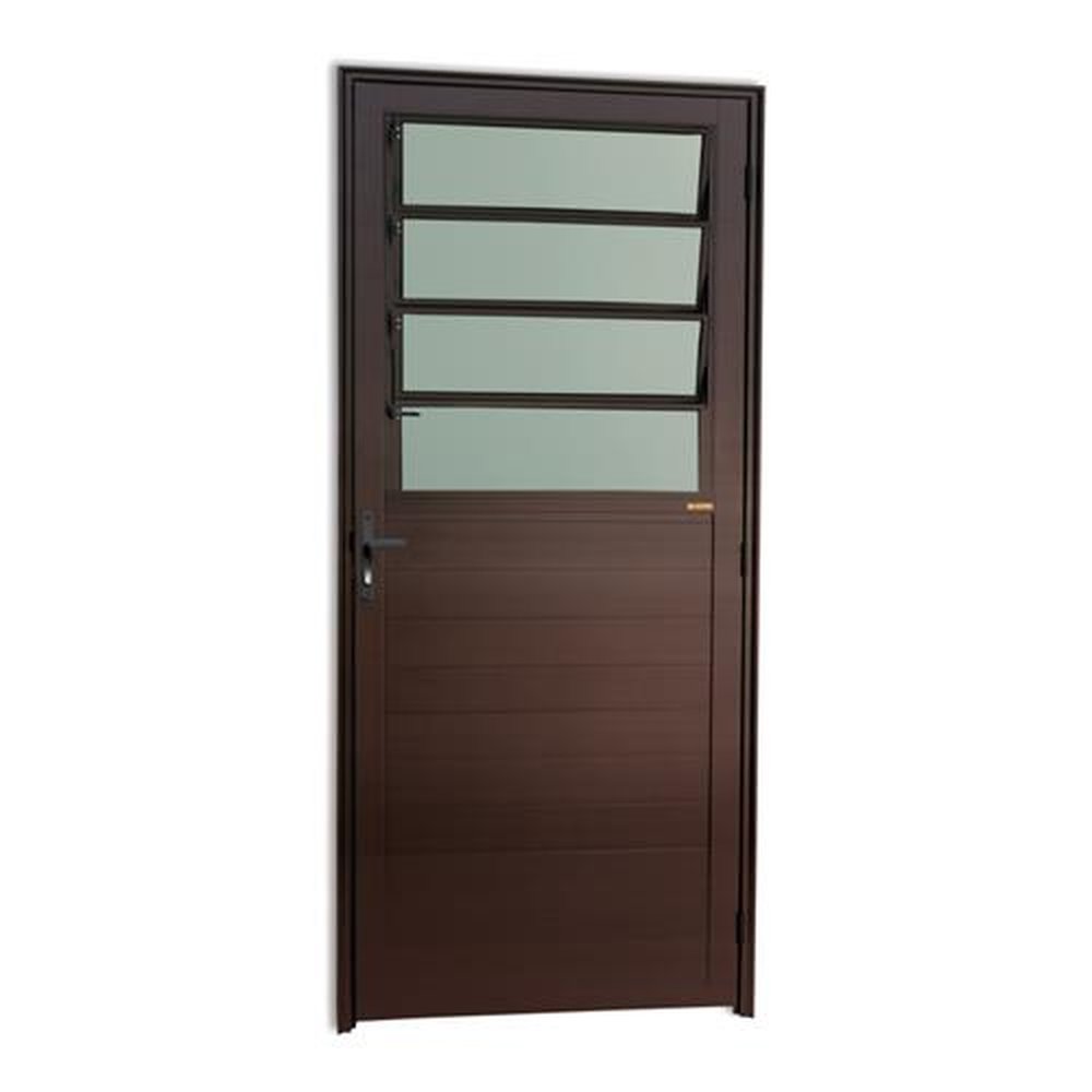Porta Lambril Basculante 86 Lado Esquerdo Super Vidro Boreal Marrom Corten