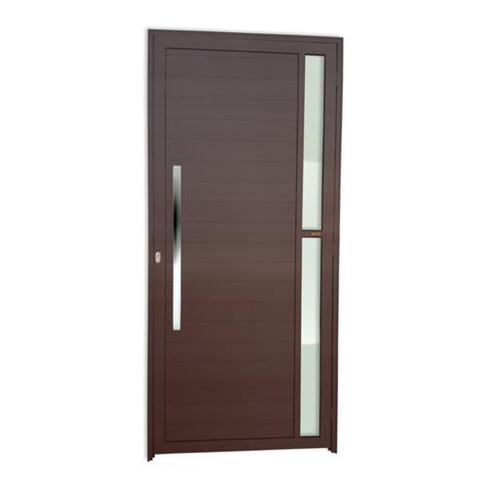 Porta Lambril Visione com Puxador Lado Esquerdo Super Marrom Corten 90