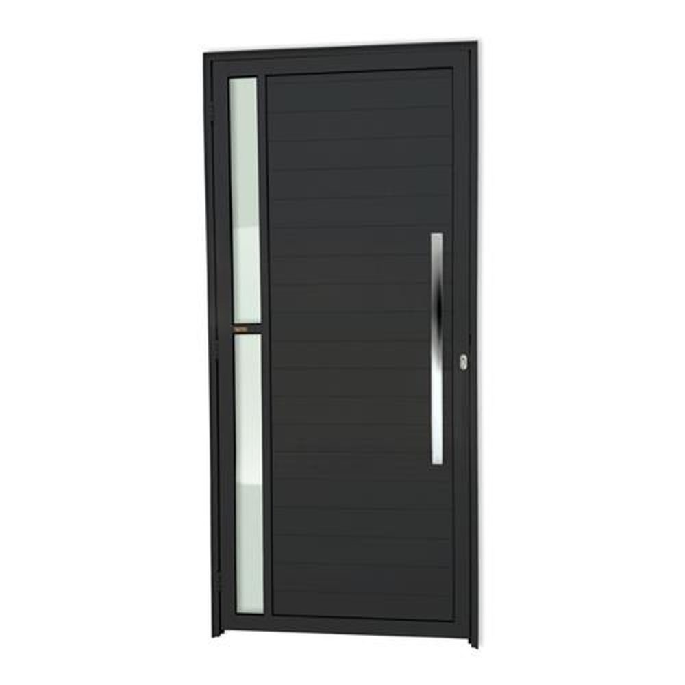 Porta Lambril Visione com Puxador Lado Direito Super Preto Acetinado 90
