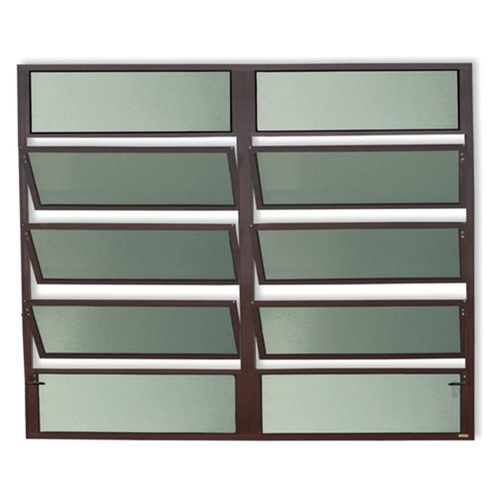 Basculante 2 Seções100 X 150 Plus Vidro Boreal Marrom Corten