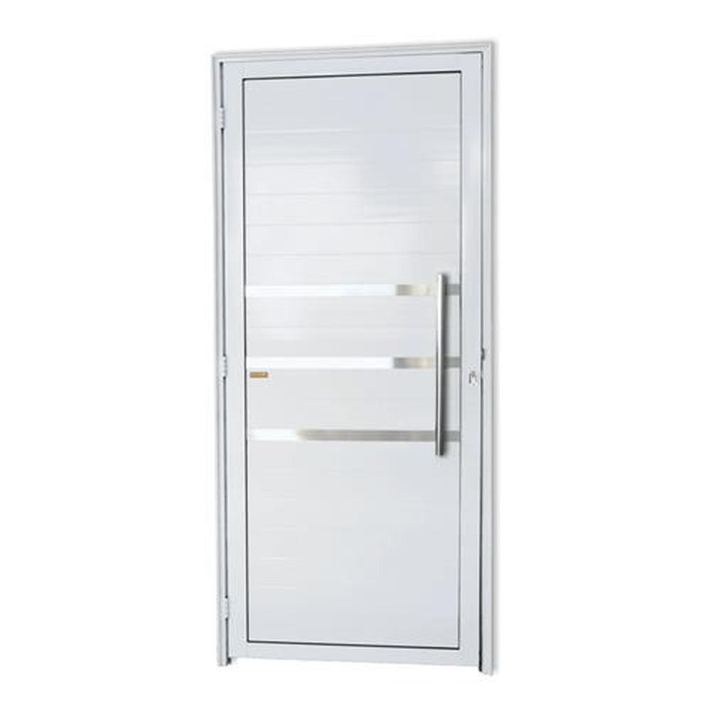 Porta Lambril com Friso com Puxador Lado Direito Super Branco Brilhante 90