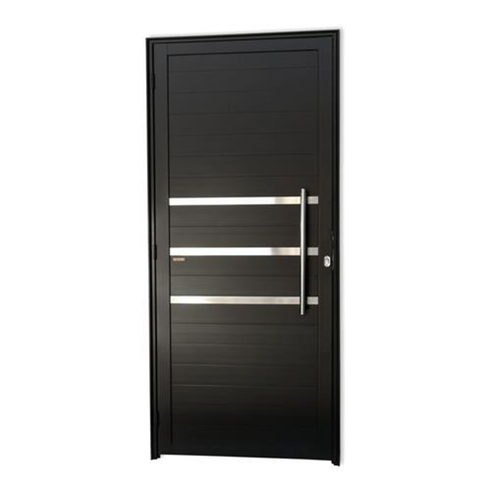 Porta Lambril com Friso com Puxador Lado Direito Super Preto Acetinado 100