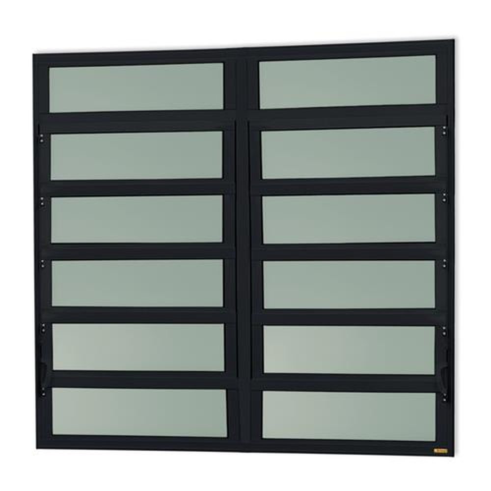 Basculante 2 Seções120 X 150 Elite Vidro Boreal Preto Acetinado