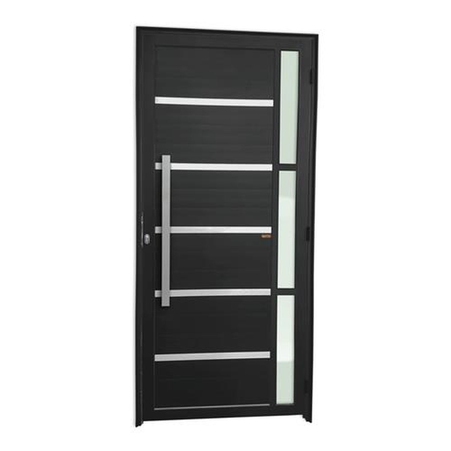 Porta Lambril Miraggio com Puxador Lado Esquerdo Super Preto Acetinado 90