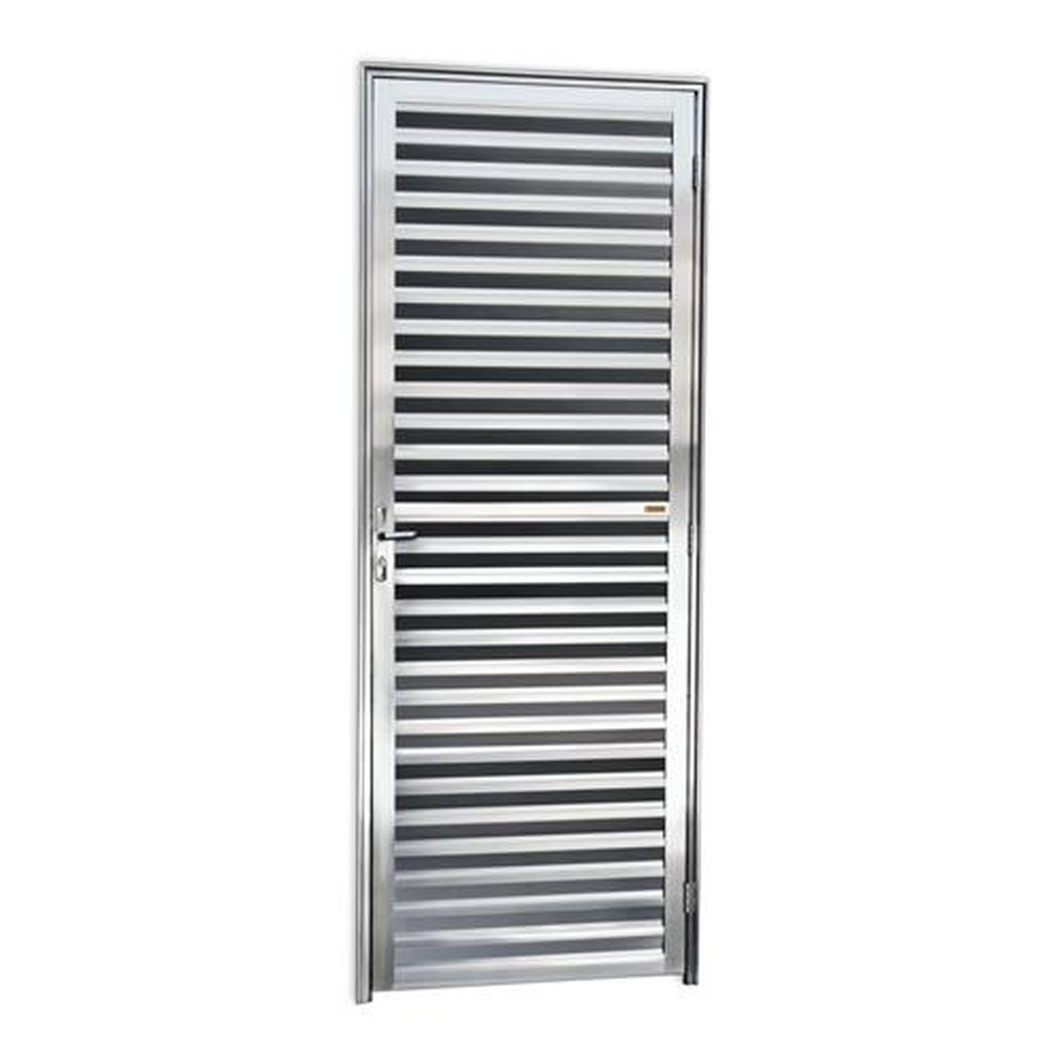 Porta Fechada 80 Lado Esquerdo Linha 25 Anodizado Brilhante
