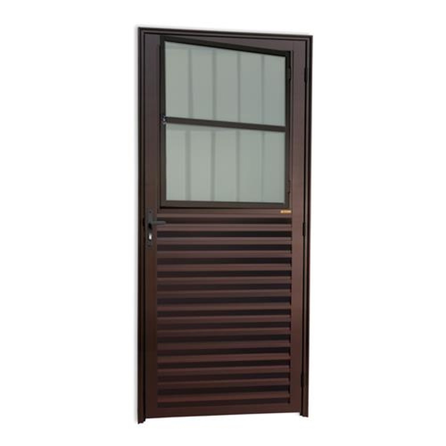 Porta de Sala 86 Lado Esquerdo Super Vidro Boreal Marrom Corten