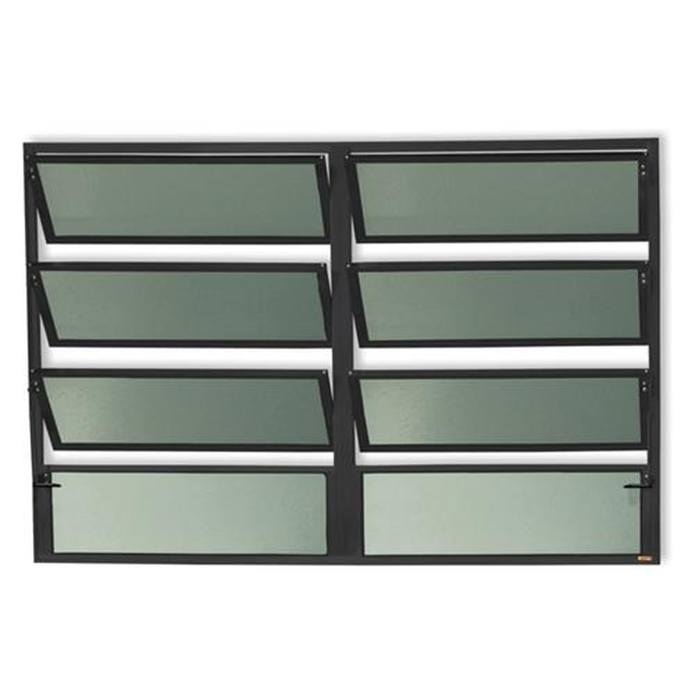 Basculante 2 Seções 80 X 120 Plus Vidro Boreal Preto Acetinado