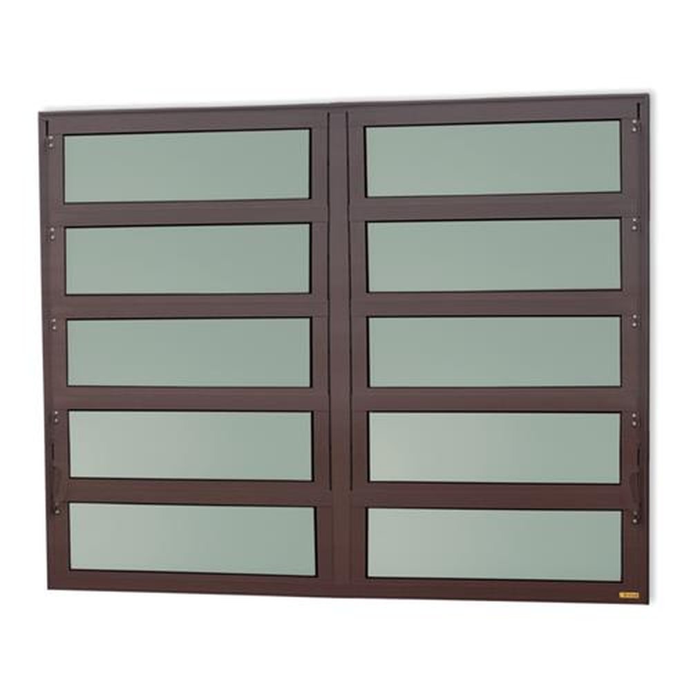 Basculante 2 Seções100 X 150 Elite Vidro Boreal Marrom Corten