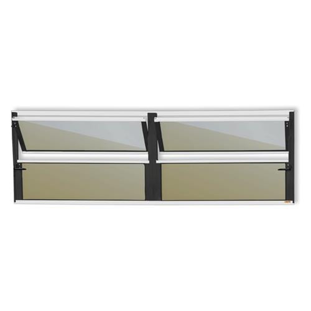 Basculante 2 Seções 40 X 200 Plus Vidro Reflex Mix Preto