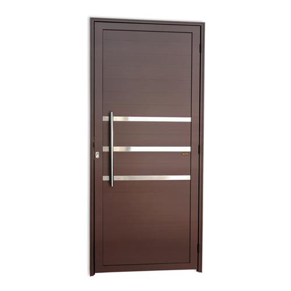 Porta Lambril com Friso com Puxador Lado Esquerdo Super Marrom Corten 80