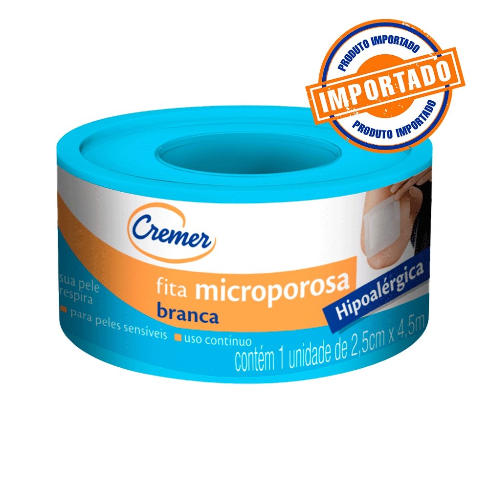 Fita Microporosa Cremer Hipoalergenica Branco 2,5Cmx4,5M