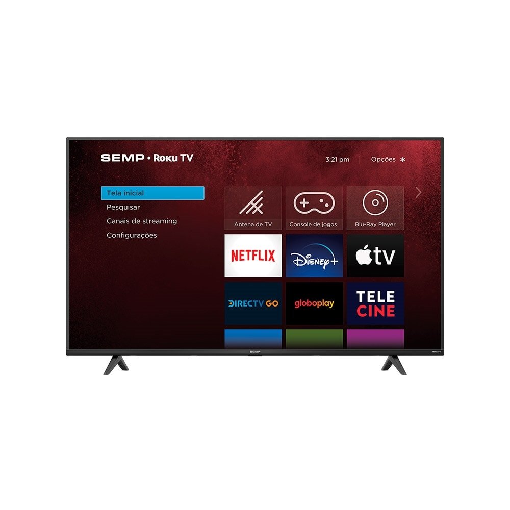 Smart TV 50" LED Semp 50RK8500 4K UHD com Wi-Fi, 1 USB, 4 HDMI, Controle por Aplicativo, 60Hz