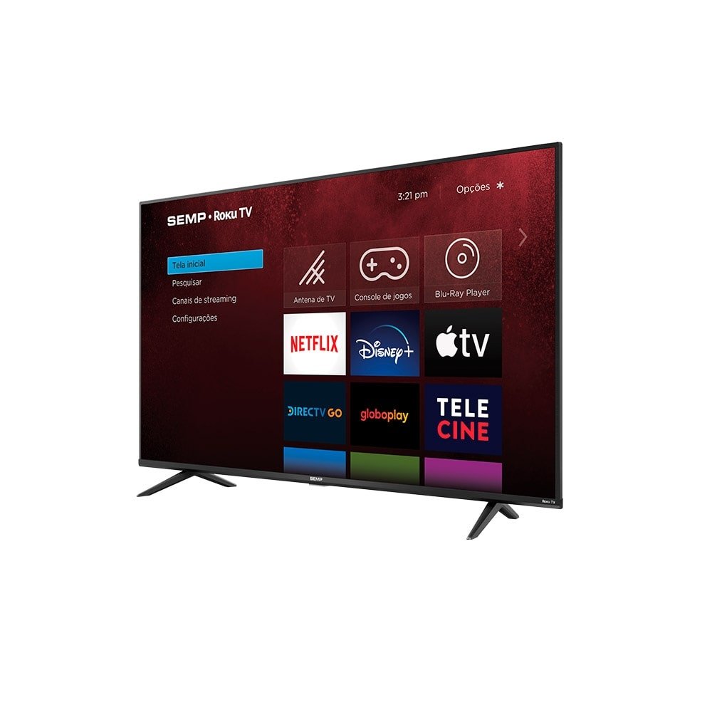 Smart TV 50" LED Semp 50RK8500 4K UHD com Wi-Fi, 1 USB, 4 HDMI, Controle por Aplicativo, 60Hz