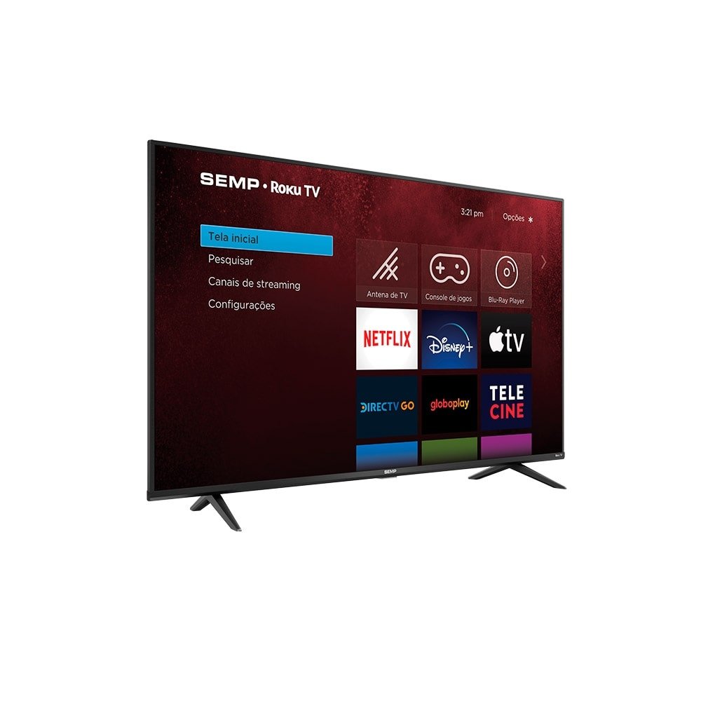 Smart TV 50" LED Semp 50RK8500 4K UHD com Wi-Fi, 1 USB, 4 HDMI, Controle por Aplicativo, 60Hz